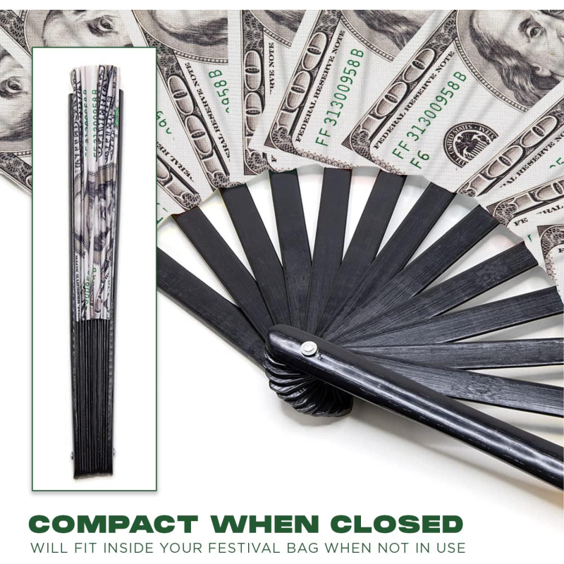 Proizvođač Veliki 13-inčni Prilagodljivi Amazon Dollar 190D Oxford Platno Veliki Papirnati Ventilator Sklopivi Ventilator za Kung Fu Plesnu Zabavu