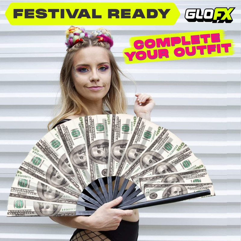 Proizvođač Veliki 13-inčni Prilagodljivi Amazon Dollar 190D Oxford Platno Veliki Papirnati Ventilator Sklopivi Ventilator za Kung Fu Plesnu Zabavu