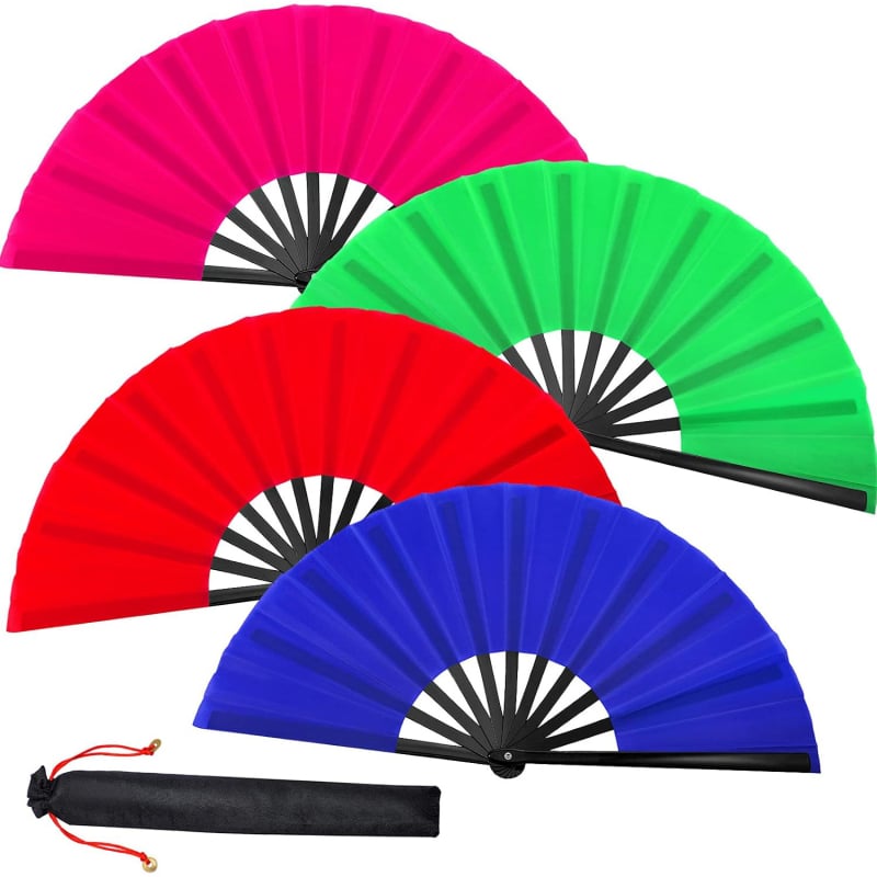 Evantai pliabil mare din hârtie, culoare solidă, 13 inch, transfrontalieră, 190D, pânză Oxford, Kung Fu, pentru petrecere de dans, Tai Chi