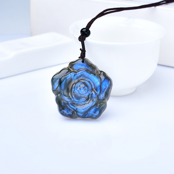 Natūralus lavolito rožės pakabukas, originalus akmuo, atsitiktinės spalvos, krištolinis akmens drožinys, brangakmenių amatų pakabukas, dovana