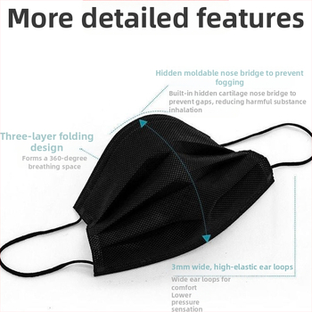 Черна маска, еднократна удебелена трислойна защитна, прахоустойчива, слънцезащитна, дишаща, за възрастни, студенти, мъже и жени, черна маска, партида