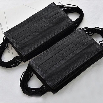 Черна маска, еднократна удебелена трислойна защитна, прахоустойчива, слънцезащитна, дишаща, за възрастни, студенти, мъже и жени, черна маска, партида