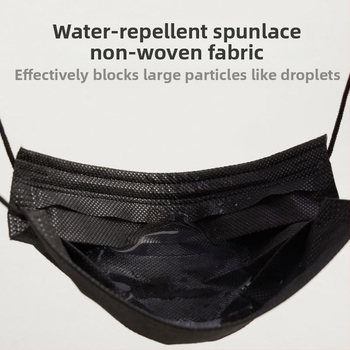 Черна маска, еднократна удебелена трислойна защитна, прахоустойчива, слънцезащитна, дишаща, за възрастни, студенти, мъже и жени, черна маска, партида