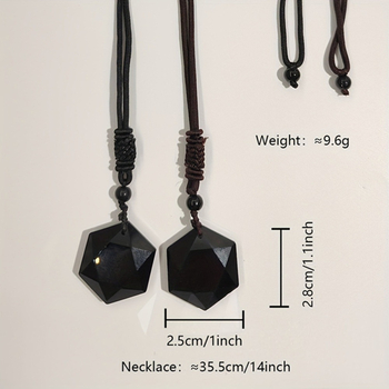 Κρεμαστό κόσμημα από οψιδιανό με εκκρεμές ενέργειας από οψιδιανό με έξι άκρα, κολιέ με αστέρια για άνδρες και γυναίκες, χονδρική πώληση κοσμημάτων με αλυσίδα πουλόβερ