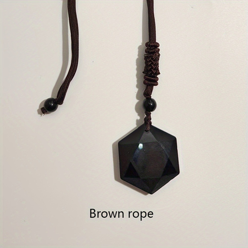 Vruće prodavani privjesak od opsidijana s klatno energijom, opsidijanska ogrlica sa šesterokrakom zvijezdom za muškarce i žene, lanac za džemper, veleprodaja nakita