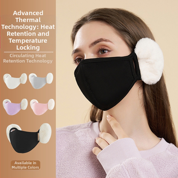 Есенни и зимни термо маски с топлоизолация и циркулация, ветроустойчиви за колоездене на открито, топли триизмерни удебелени маски от чист памук с фиксиране на температурата