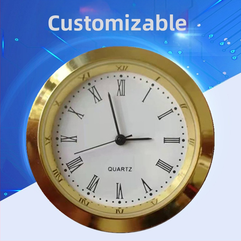 Hlava hodiniek Quartz, krištáľové remeselné hodiny, okrúhle Char, strieborné puzdro, rímsky doslovný Char, hlava hodiniek, čierny kolík