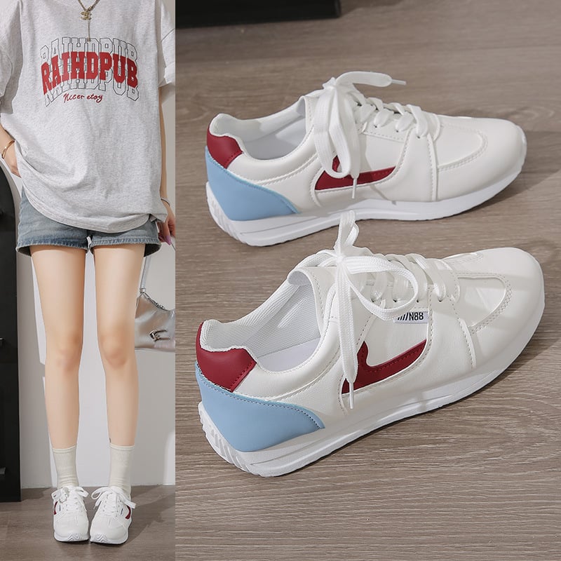 Pantofi sport pentru femei, de primăvară și toamnă, mărimi mari, export, cu talpă subțire, casual, cu croială joasă, simpli, pentru studenți, albi, pentru fete, noi, 2025