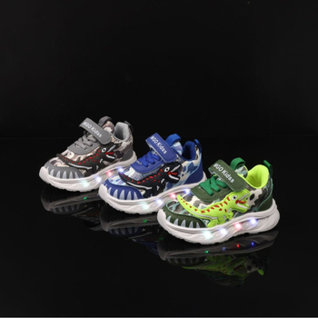 Proljetne nove crtane dječje sportske cipele s dinosaurima, dječje casual cipele, veleprodaja dječjih laganih cipela