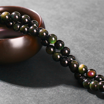 Jingso Jewelry 7A Φυσικές χάντρες από οψιδιανό διπλού οφθαλμού με χάντρες DIY Ημιτελή αξεσουάρ κοσμημάτων Χονδρική πώληση χαντρών