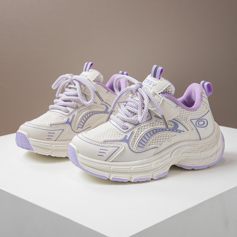 Djevojačke prozračne bijele tenisice s mekim potplatom, nove ležerne cipele za stariju djecu, moderne dječje sportske cipele, jesen 2025.