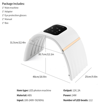Fotonų odos atjauninimo grožio instrumentas, raudonos ir mėlynos šviesos eilės lempa, septynių spalvų šviesos kaukė, led sulankstomas spektrometras grožiui