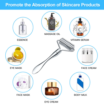 Μεταλλική κρέμα ματιών σε στικ μικροβελόνας, ρολό μασάζ, στικ ομορφιάς προσώπου, στικ μασάζ ματιών, κουτάλι, εργαλεία ομορφιάς