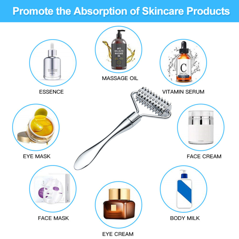 Metallist silmakreemipulk mikronõeltega torked rullmassaažipulk näo ilupulk massaažirull silmakreem lusikas ilutarvikud