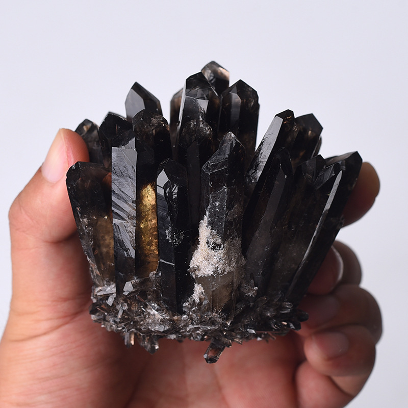 Естествен кристален суров камък, руда, цитрин, клъстер от енергиен камък, кристален клъстер, размагнитване, пречистване на дома, настолни орнаменти