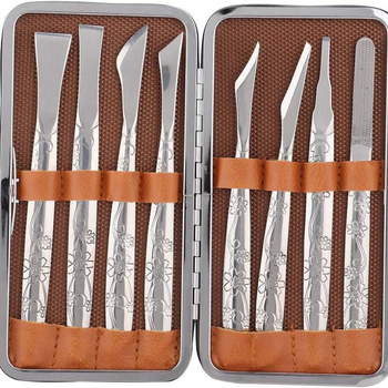 8 dalių pėdų skustuvo pedikiūro įrankis pedikiūro peilio kostiumas nerūdijančio plieno negyvos odos šalinimo rinkinys