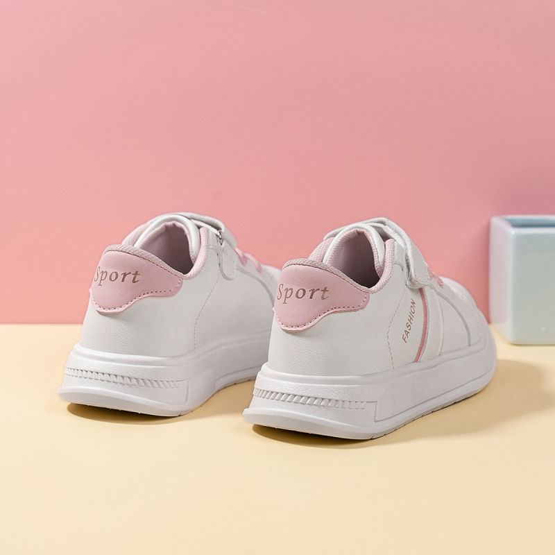 2025 Pantofi sport albi la modă pentru copii, noi, casual, sport în aer liber, cu velcro, confortabili și ușori