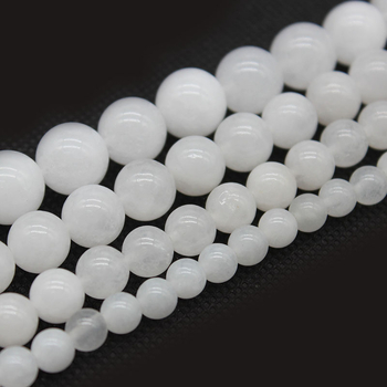 Jäävalged kaltsedoni lahtised helmed, ümmargused helmed 7A valge kaltsedoni jade lahtised helmed, isetehtud poolvalmis ehete aksessuaarid hulgimüügist
