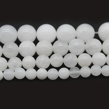 Jäävalged kaltsedoni lahtised helmed, ümmargused helmed 7A valge kaltsedoni jade lahtised helmed, isetehtud poolvalmis ehete aksessuaarid hulgimüügist