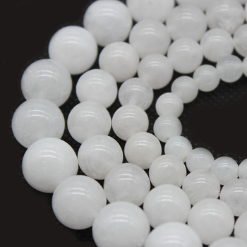 Jäävalged kaltsedoni lahtised helmed, ümmargused helmed 7A valge kaltsedoni jade lahtised helmed, isetehtud poolvalmis ehete aksessuaarid hulgimüügist