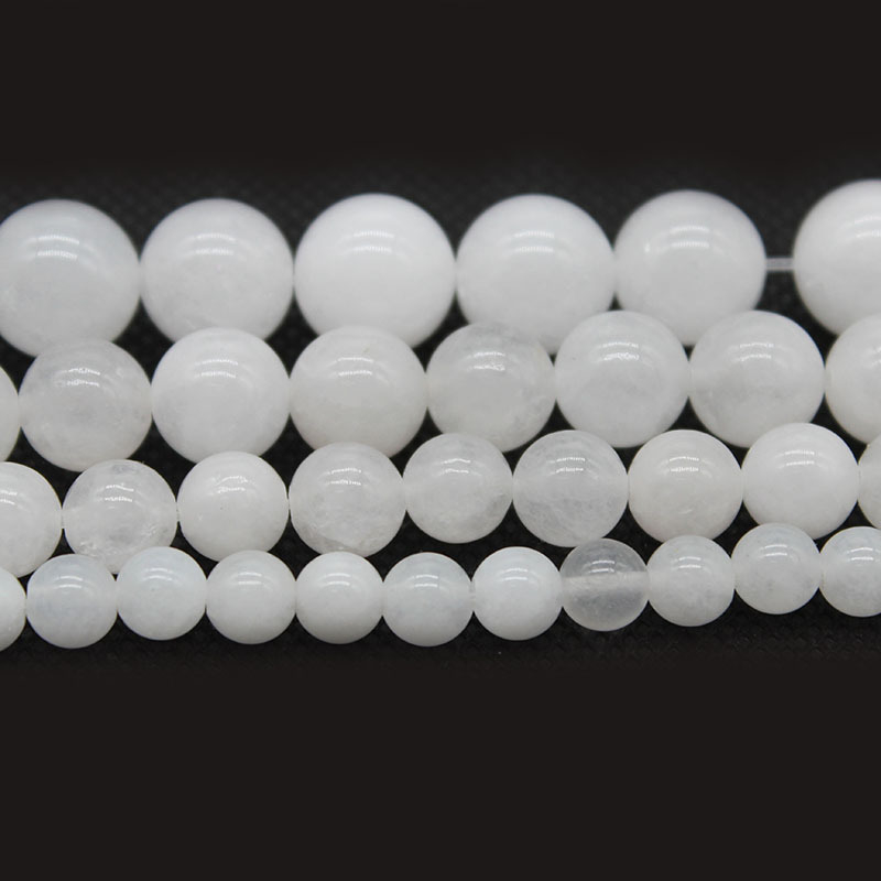 Jäävalged kaltsedoni lahtised helmed, ümmargused helmed 7A valge kaltsedoni jade lahtised helmed, isetehtud poolvalmis ehete aksessuaarid hulgimüügist