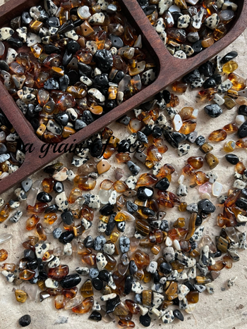 Φθινόπωρο και Χειμώνας Χρώμα Maillard Μικτό Χρώμα Φυσικό Χαλίκι Μέσα από Τρύπα DIY Χειροποίητο Κολιέ με Χάντρες Βραχιόλι Αξεσουάρ Υλικού