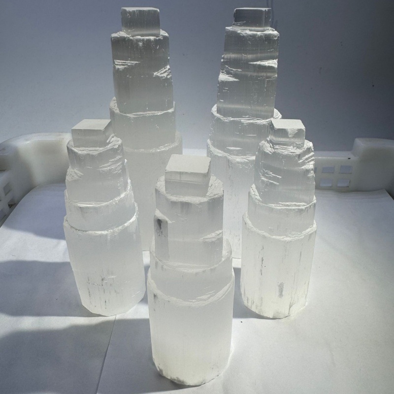 Кула от естествен кристал Amazon трансгранична кула от нитритни кристали прозрачна гипсова кула геометрични кристални орнаменти