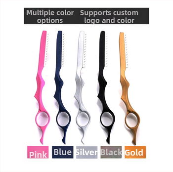 Професионален нож за подстригване от стомана, държач за фризьорски нож за изтъняване, ръчен скрепер, нож за изтъняване на подстригване, 5 цвята