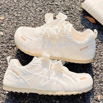 Λευκά γυναικεία παπούτσια 2025 Νέα καλοκαιρινά αναπνεύσιμα mesh λεπτά μαλακά πέλματα που δεν κουράζουν τα πόδια ηθική προπόνηση casual αθλητικά sneakers