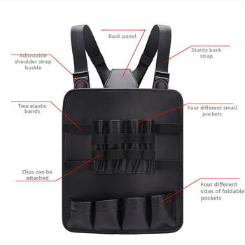 Kirpėjo įrankių laikymo krepšys ant krūtinės, reguliuojamas plaukų formavimo krūtinės dirželis, plaukų kirpimo įrankių laikymo krepšys su keliomis kišenėmis