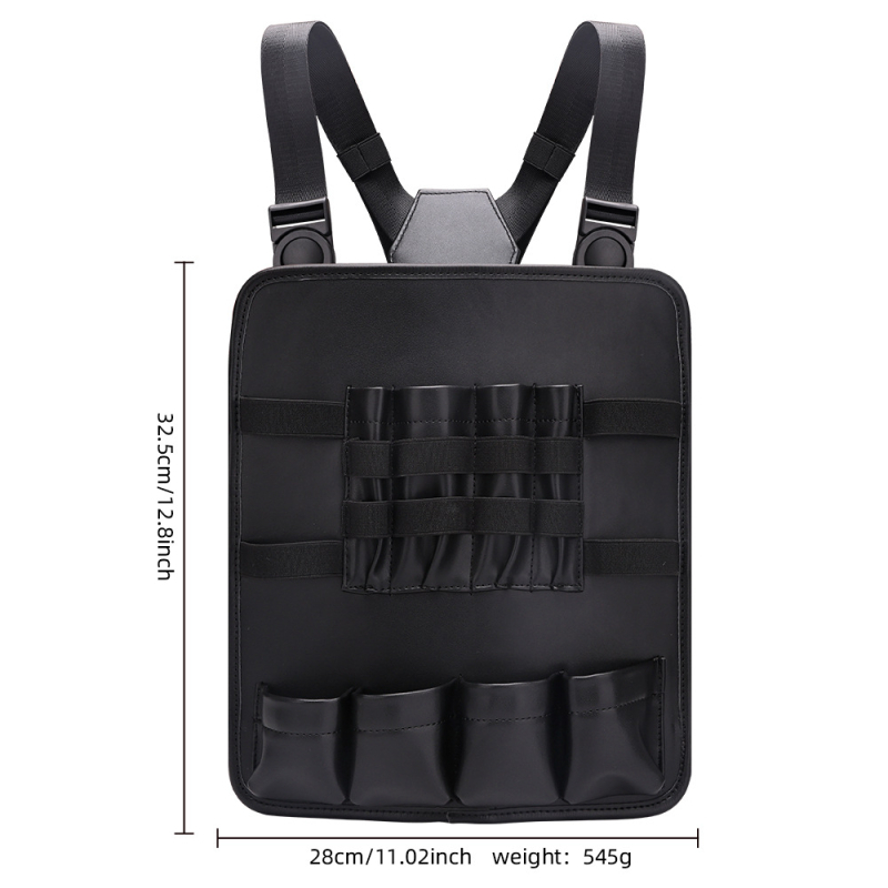 Kirpėjo įrankių laikymo krepšys ant krūtinės, reguliuojamas plaukų formavimo krūtinės dirželis, plaukų kirpimo įrankių laikymo krepšys su keliomis kišenėmis