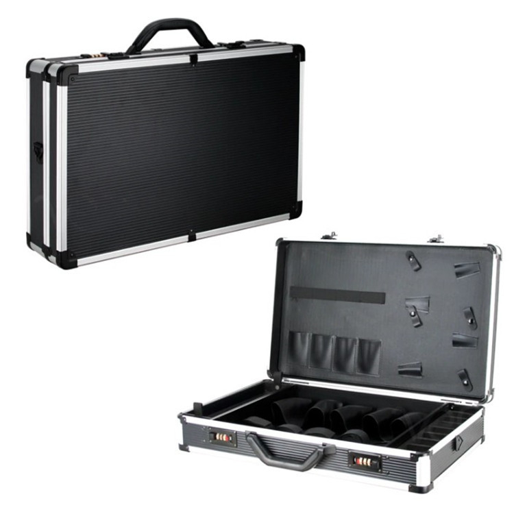 Daugiafunkcinė kirpėjo kirpyklos daiktadėžė, profesionali kirpyklos įrankių dėžė, žr. krepšį, drebančią su ta pačia dėže