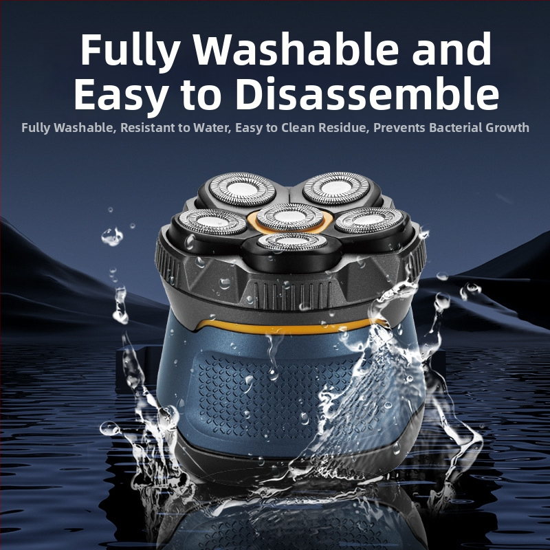 Мъжка бръсначка за бръснене, самобръсначка за цялото тяло, трансгранична нова шестглава електрическа бръсначка, акумулаторна плешива глава