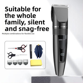 Pārrobežu elektriskā mājsaimniecības matu griezēja LCD digitālais displejs vīriešu skuveklis USB uzlādējama elektriskā matu griezēja