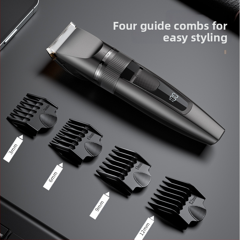 Трансгранична електрическа машинка за подстригване за домакинство с LCD цифров дисплей, мъжка самобръсначка, USB акумулаторна електрическа машинка за подстригване