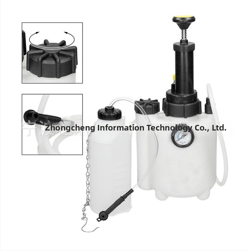 Ръчна смяна на спирачно масло за автомобили чрез 3-литров вакуумен съд за спирачно масло, помпено устройство за ремонт на спирачки