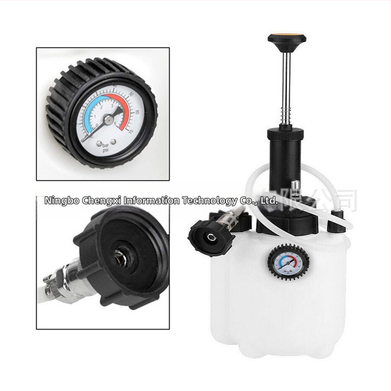 Ръчна смяна на спирачно масло за автомобили чрез 3-литров вакуумен съд за спирачно масло, помпено устройство за ремонт на спирачки