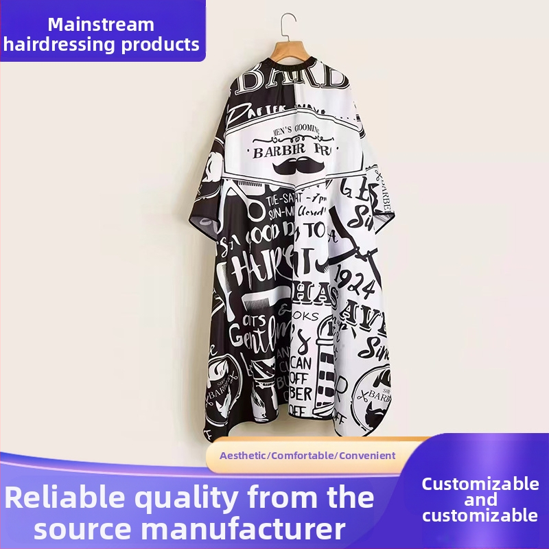 Jauna stila pagarināta frizētavas matu griešanas lupatiņa ar apdrukātu audumu, nelīpoši mati, antistatiska augstas klases matu griešanas lupatiņa
