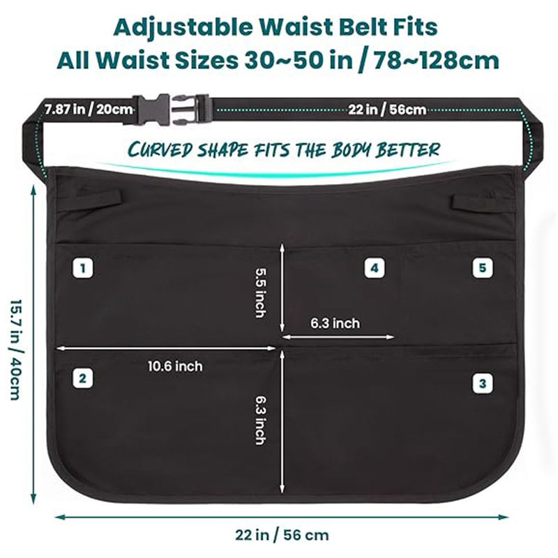 Geantă de talie scurtă pentru scule, cu buzunare multiple, lungime jumătate, Amazon, pentru depozitarea machiajului, grădinărit, frizer, șorț, vânzări directe