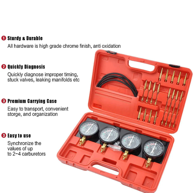 Четирицилиндров балансиращ карбуратор за мотоциклети, нов вакуумметър, синхронен манометър за гуми, 4-цилиндров вакуумен засмукващ уред за мотоциклети