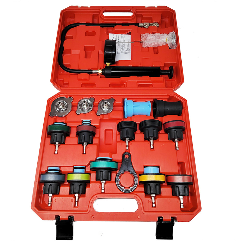 18-частичен детектор за течове от резервоар за вода, тестер за охладителна система на автомобил, манометър, необходим за ефективно откриване на течове