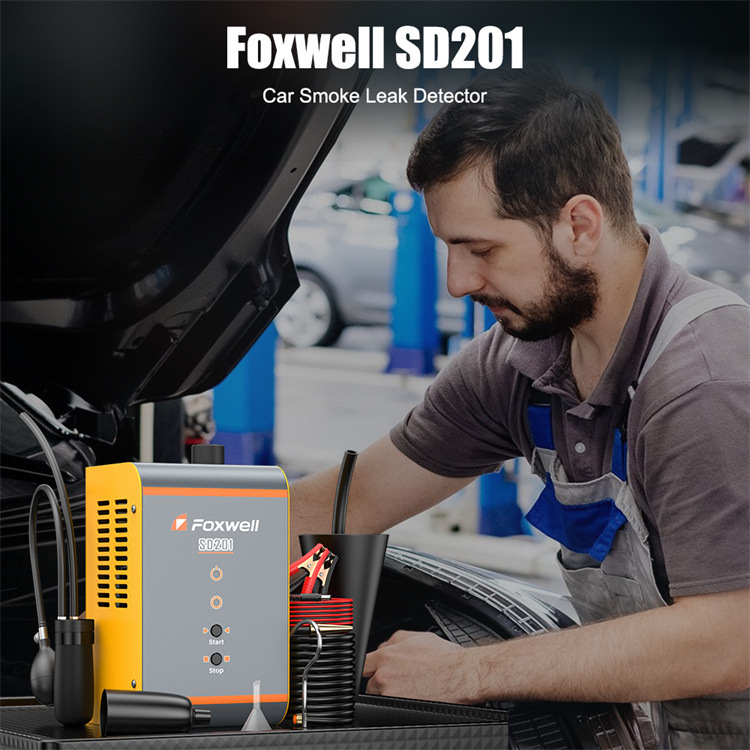 FOXWELL SD201 automašīnas dūmu puses noplūdes instrumenta cauruļu noplūdes pārbaudes rīks EVAP izplūdes caurules pārbaude