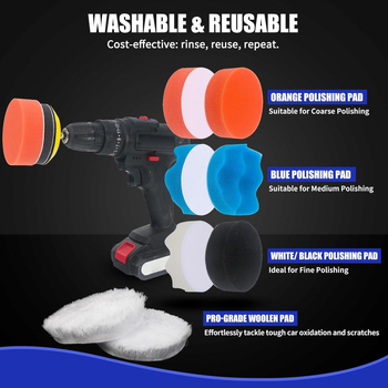Tarpvalstybinis, karšto pardavimo pneumatinis poliravimo diskas, 3 colių poliravimo lipnus lakštas, 3 colių flokavimo švitrinis popierius, automobilių grožio poliravimo kostiumas