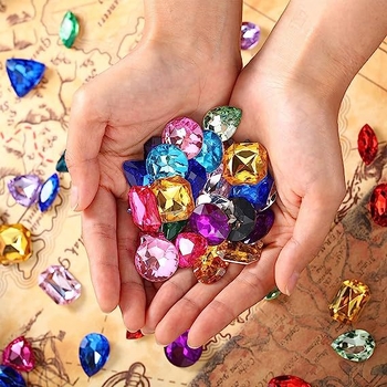 Amazon Hot Selling Παιδικό Παιχνίδι Gem Diamond Ακρυλικές Κρυστάλλινες Χάντρες DIY Πριγκίπισσα Στήθος Κορίτσι Παιχνίδι Σπίτι