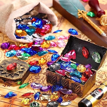 Amazon Hot Selling Παιδικό Παιχνίδι Gem Diamond Ακρυλικές Κρυστάλλινες Χάντρες DIY Πριγκίπισσα Στήθος Κορίτσι Παιχνίδι Σπίτι