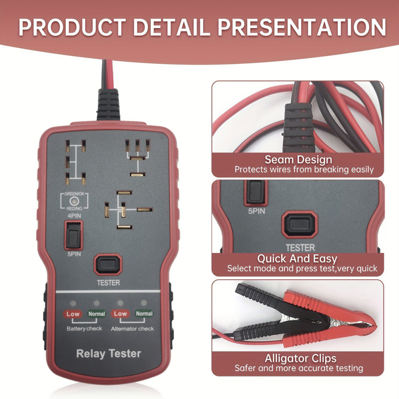 Naujas RT-901 dviejų viename automobilio relės detektorius automobilio akumuliatoriaus detektorius automobilio relės aptikimas