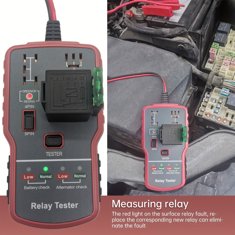 Naujas RT-901 dviejų viename automobilio relės detektorius automobilio akumuliatoriaus detektorius automobilio relės aptikimas