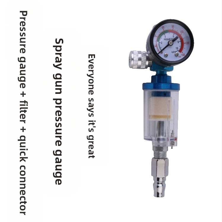 Gamyklinis tiekiamo oro slėgio reguliatorius, alyvos ir vandens separatorius, dažų purkštuvo slėgio matuoklio filtras