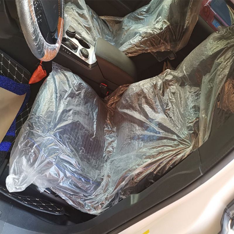 General Motors vienreizlietojamais PE plastmasas mīkstais sēdekļa pārvalks, ūdensnecaurlaidīgs automašīnas remonta pārvalks, priekšējā sēdekļa divdaļīgs komplekts