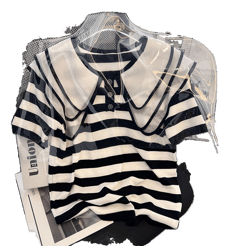 Plus-Size 120-150kg dungi retro păpușă guler larg mânecă scurtă femei elegant slăbire tineresc top ins